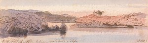 KalabsheeとTafaの間、1867年2月16日午後5時から20時（502） 作： Edward Lear